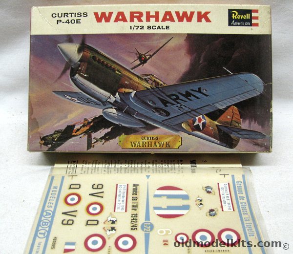 Revell 1/72 Curtiss P-40E Warhawk with ABT Decals #2 French Air Force Groupe de Chasse 'La Fayette' 1942/43, H623-50 plastic model kit